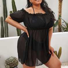 Бикини и накидка размера плюс 3шт Shein