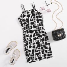 Платье с графическим принтом для девочек Shein