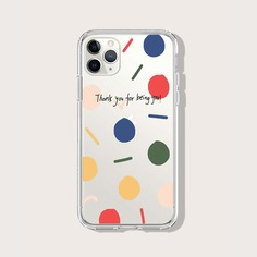 Прозрачный чехол для iPhone с геометрическим принтом Shein