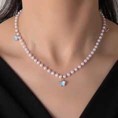 Ожерелье с искусственным жемчугом и бабочкой Shein