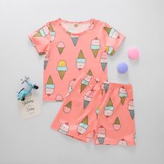 Принт милый Домашняя одежда для девочек Shein