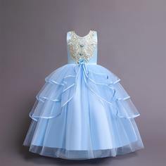 с аппликацией Цветочный принт Очаровательный Нарядное платье для девочек Shein