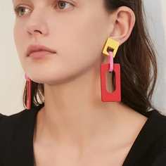 Прямоугольные контрастные серьги Shein