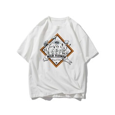 Мужская футболка с цветочным и текстовым принтом Shein