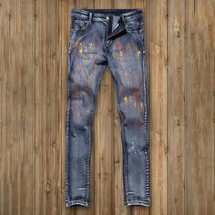 Мужские джинсы с графическим принтом Shein