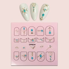 1лист наклейки для ногтей с геометрической узолом Shein