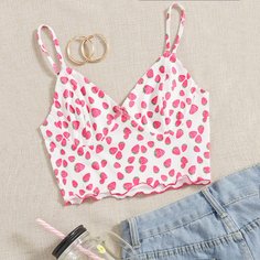 Топ на бретелях с принтом "клубника Shein