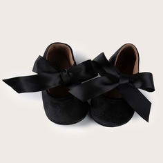 Бархатные балетки с бантом для девочек Shein