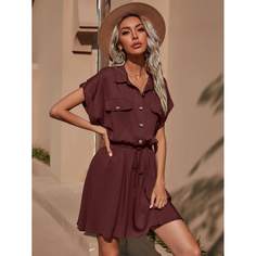 Платье-рубашка с узлом Shein