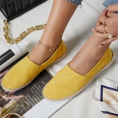 Желтые эспадрильи на плоской подошве Shein