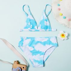 тай дай Повседневный Купальники для девочек Shein