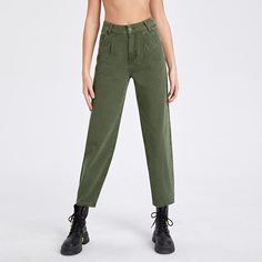 Однотонные джинсы с карманом Shein