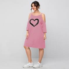 Сердечко Повседневный Платья размер плюс Shein