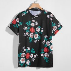 Цветочный Отпуск Мужские футболки Shein