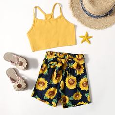 Пояс Со цветочками Бохо Комплект из двух предметов для девочек Shein