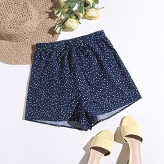 Шорты в горошек с узлом Shein