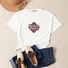 Цветочный Повседневный Футболки Shein