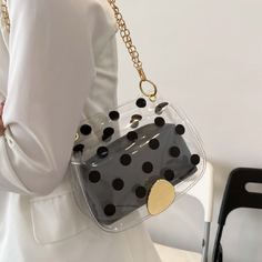 Прозрачная сумка в горошек с цепочкой и внутренней сумкой Shein