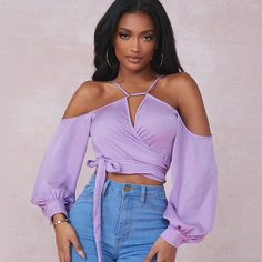 с разрезом Одноцветный Элегантный Женские топы Shein