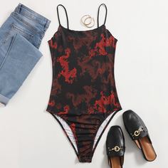 Животный Повседневный Боди Shein
