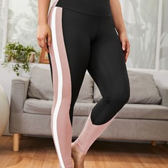 Спортивные леггинсы Plus с цветными блоками Shein