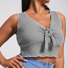 узел Повседневный Размера плюс жилет Shein