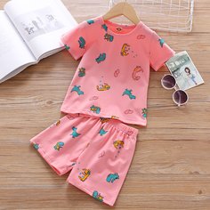 Мультяшный принт милый Домашняя одежда для девочек Shein