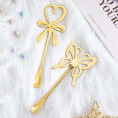 2шт металлическая кофейная ложка Shein