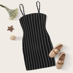 Полосатое платье на бретелях для девочек Shein