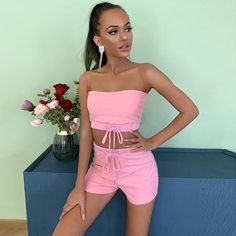шорты и топ на кулиске Shein