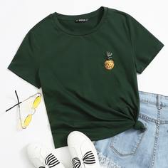 Футболка с вышивкой Shein
