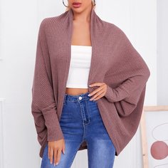 Трикотажное пальто с оригинальным рукавом Shein