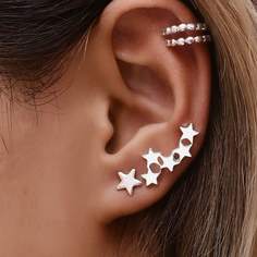 2 пары серьги с декором звезды Shein