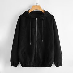 Вельветовая куртка на молнии с капюшоном Shein