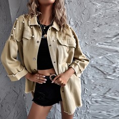 Пальто с жемчугами Shein