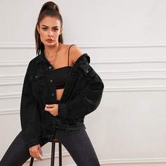 Джинсовая куртка с оригинальным краем Shein