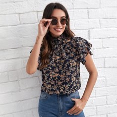 Топ с цветочным принтом Shein