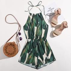 узел сзади Растения Бохо Комбинезоны Shein