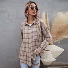 Длинная блузка в клетку Shein