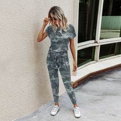 узел Камуфляж Повседневный Комбинезоны Shein