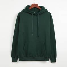 на кулиске Ровный цвет Повседневный Свитшоты Shein