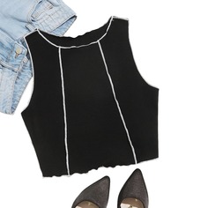 Волнистый край Повседневный Размера плюс жилет Shein