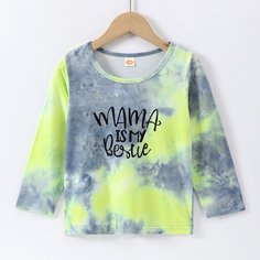 тай дай Повседневный Футболки для маленьких девочек Shein