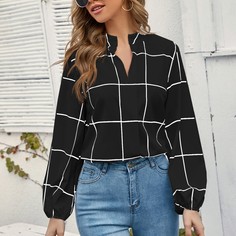 Оригинальная блузка в клетку Shein