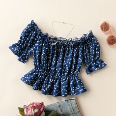 с оборками Сердечко Бохо Блузы Shein
