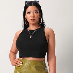 Однотонный короткий жилет большого размера Shein