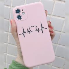 Чехол для iPhone с узором сердечка Shein