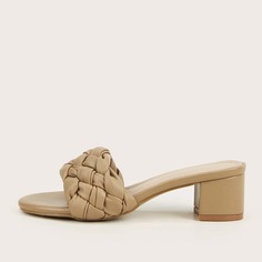 Плетеные сандалии на массивном каблуке Shein