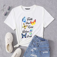 Животный Повседневный Футболки Shein