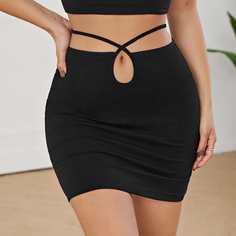 Облегающая юбка с узлом сзади Shein